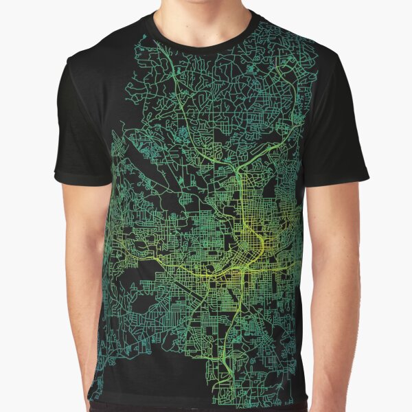 Atlanta, Georgia, USA Street Network Map Graphic Graphic T-Shirt