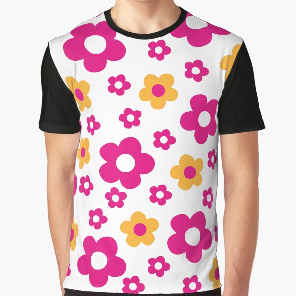 Retro Flower Pattern Design Graphic T-Shirt