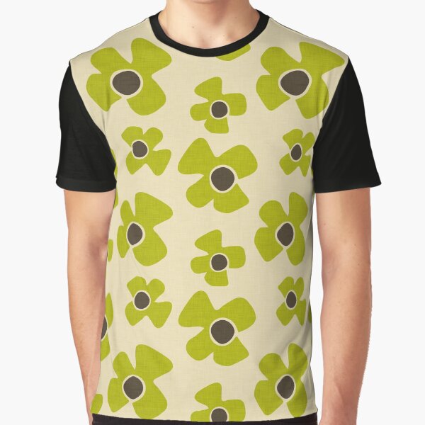 New Flower Daisy Beige Green Graphic T-Shirt