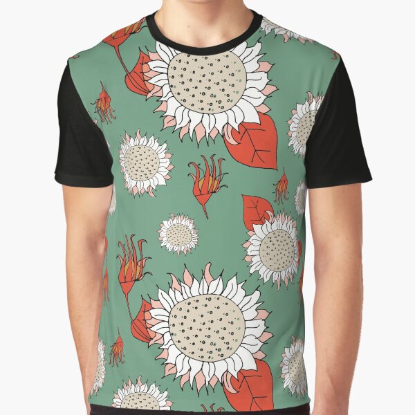 Sunflower Green #retro-botanical Graphic T-Shirt