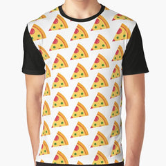 Cartoon Pizza Graphic T-Shirt