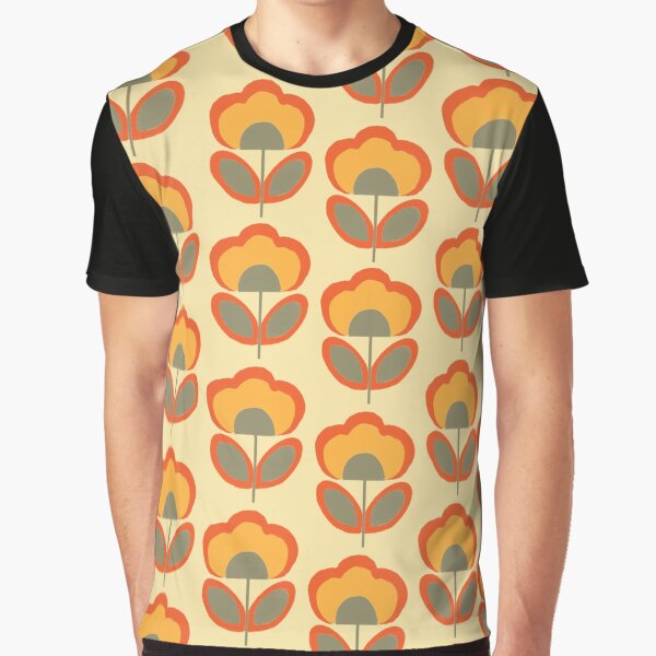 Retro Flower Brown Graphic T-Shirt