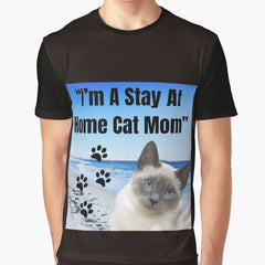 Stay At Home Cat Mom - Purrfectly Dedicated Graphic T-Shirt