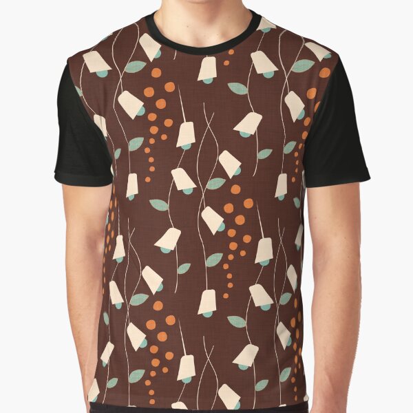 70s Vines Floral Brown Graphic T-Shirt