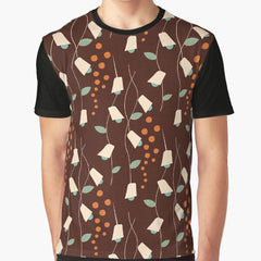 70s Vines Floral Brown Graphic T-Shirt
