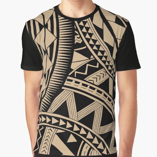 Polynesian samoan tattoo black tan design Graphic T-Shirt