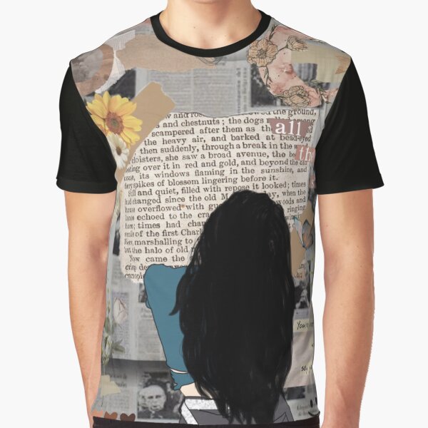 Aesthetic Girl Vintage Papers Graphic T Shirt