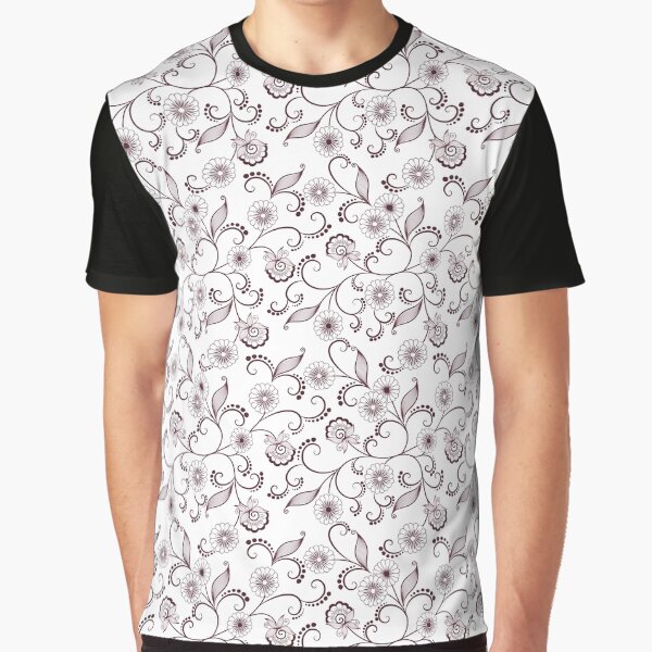 Elegant Flower Pattern Design Graphic T-Shirt