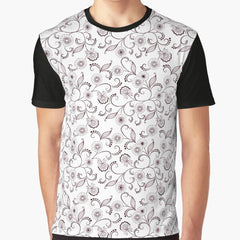 Elegant Flower Pattern Design Graphic T-Shirt