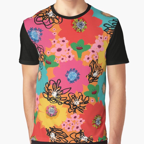 Flower Power – Orange Graphic T-Shirt