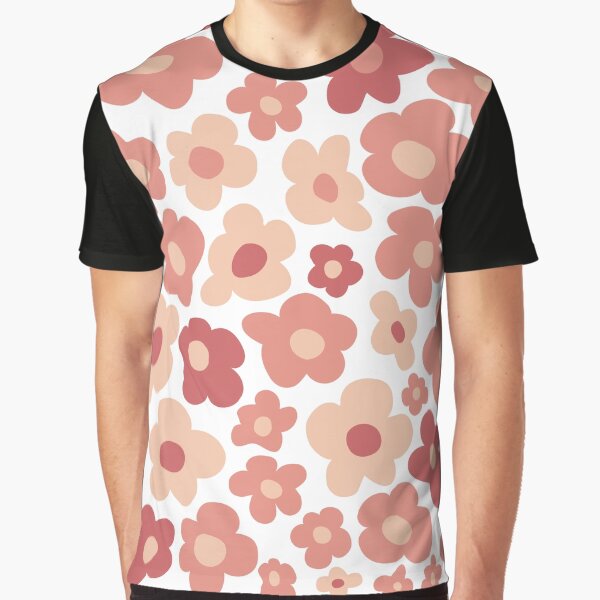 Retro Flower Pattern Graphic T-Shirt