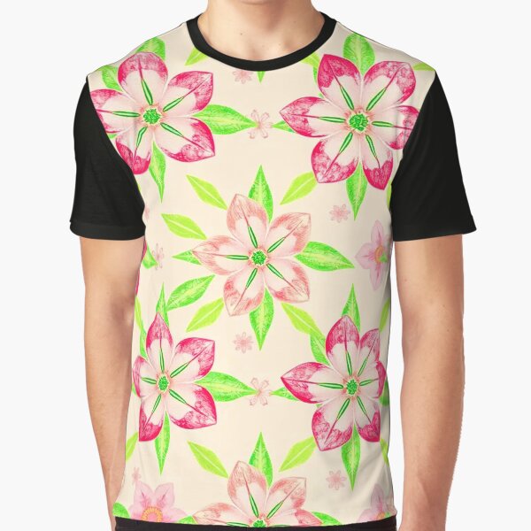 Vintage Floral Pattern on Pastel Background Graphic T-Shirt