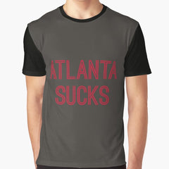 Atlanta Sucks Pewterred Tampa Bay Graphic T Shirt