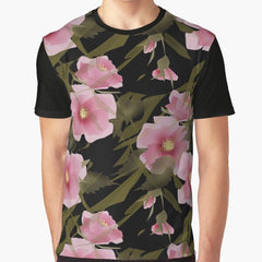 Seamless pattern floral . Pink flowers. Graphic T-Shirt