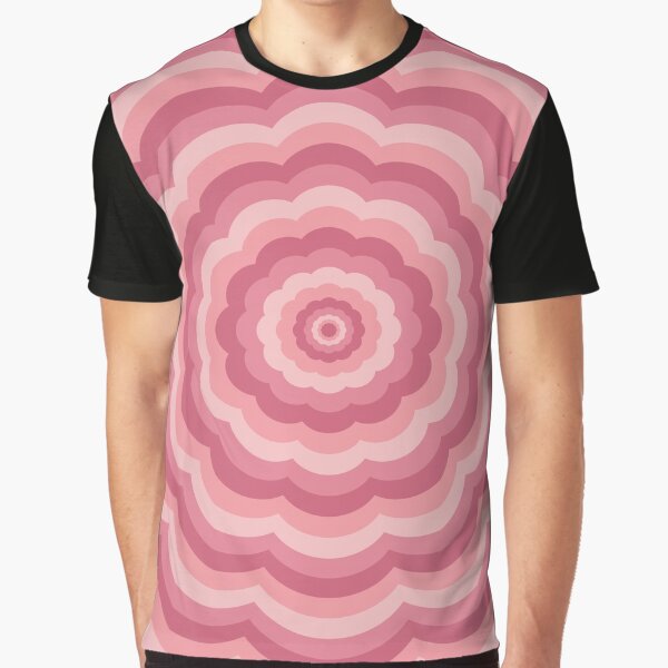 Dusty Pink Retro Wave Pattern Graphic T-Shirt