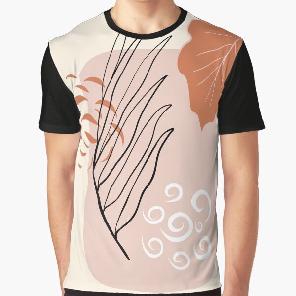 Abstract Pastel Leaves Art Graphic T Shirt