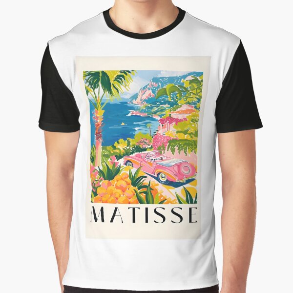 Amalfi Coast Print Pink Beachy Decor Holiday Poster Dopamine Art Print Matisse Wall Art Graphic T Shirt