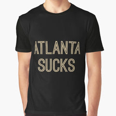Atlanta Sucks - Black/Old Gold (New Orleans) Graphic T-Shirt