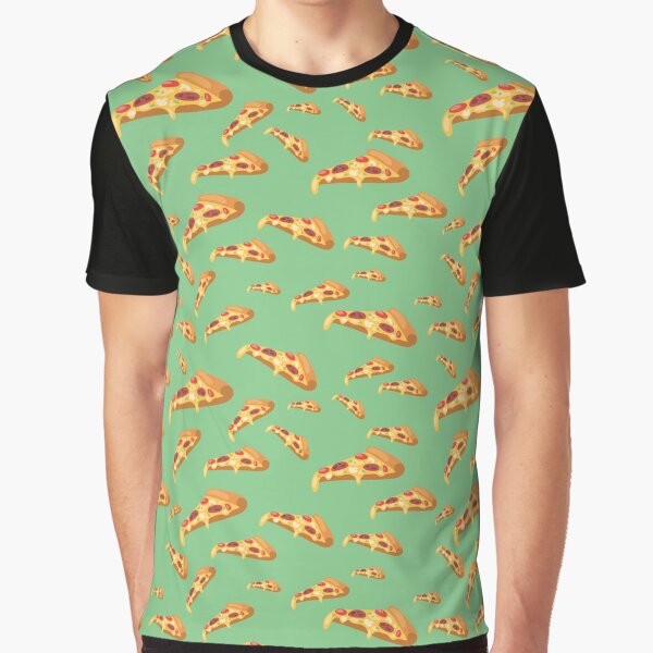 Pizza pattern on green Graphic T-Shirt