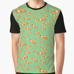 Pizza pattern on green Graphic T-Shirt
