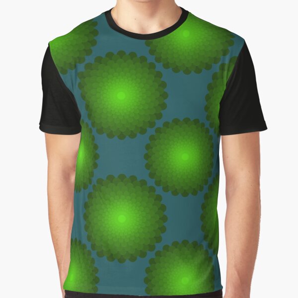 Flower green on blue Graphic T-Shirt