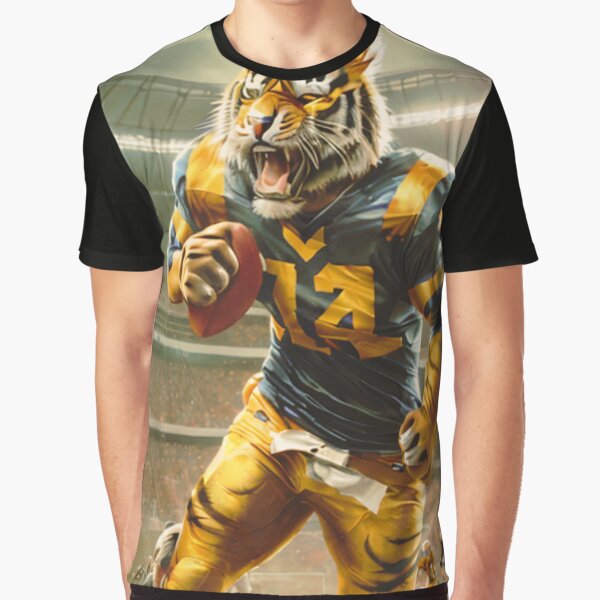 a cool and angry tiger playing American football Graphic T-Shirt