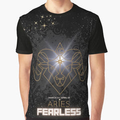 Aries Fire Ignite Your Zodiac Style Black Graphic T Shirt