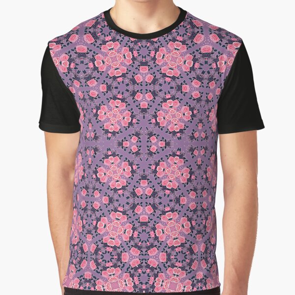 Abstract Picture Of Roses Seamless Pattern Graphic T Shirt
