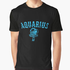 A Zodiac Sign Test Aquarius Black Graphic T-Shirt