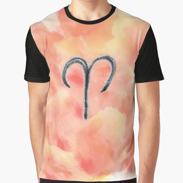 Aries zodiac, astrology, watercolor, graffiti style, fire, red Graphic T-Shirt