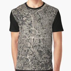 ATLANTA map Georgia Ink lines 2 Graphic T-Shirt