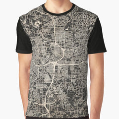 ATLANTA map Georgia Ink lines Graphic T-Shirt