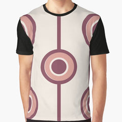 60S 70S Vintage Retro Groovy Hippie Circle Classic Rust Pale Peach White Graphic T Shirt