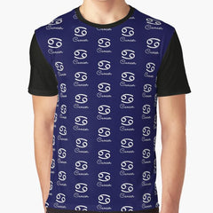 Cancer Zodiac Pattern Graphic T-Shirt