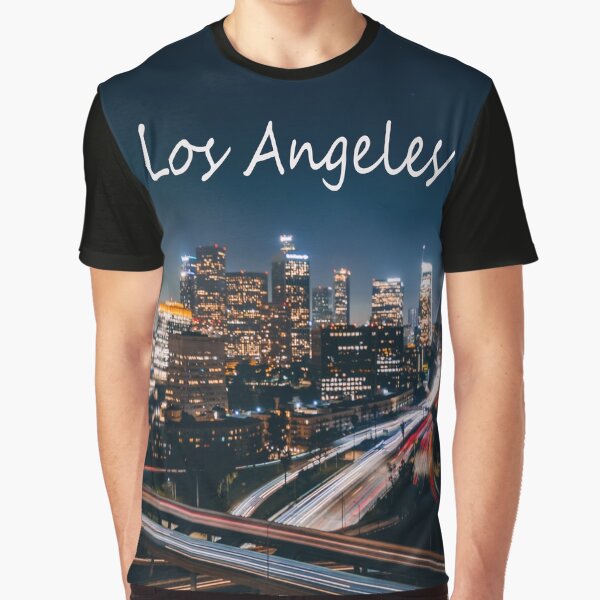 Los Angeles California City Skyline at night Graphic T-Shirt