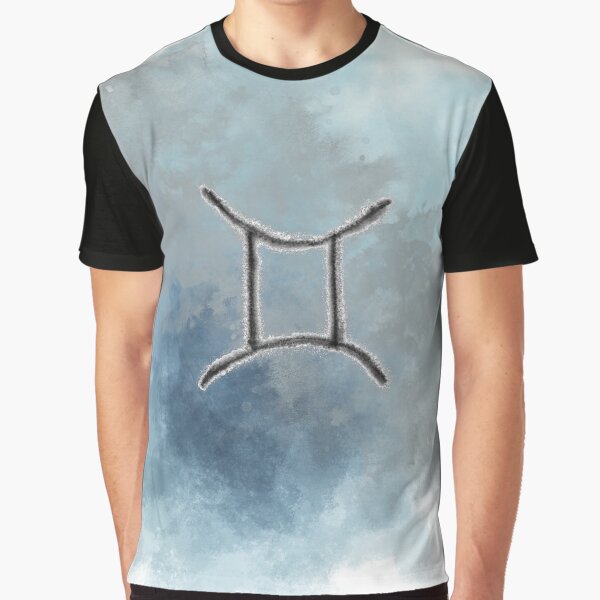 Gemini zodiac, watercolor, astrology, graffiti style, air, gray Graphic T-Shirt