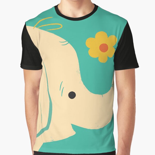 A bird giving a flower to an elephant. Graphic T-Shirt
