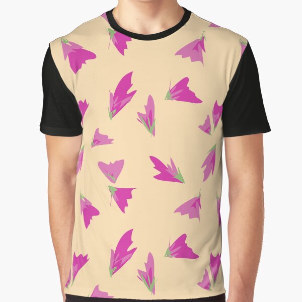 Fallen Bougainvilla Pattern Graphic T-Shirt