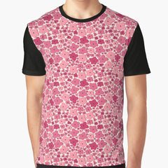 Retro flowers, Pink on white background Graphic T-Shirt