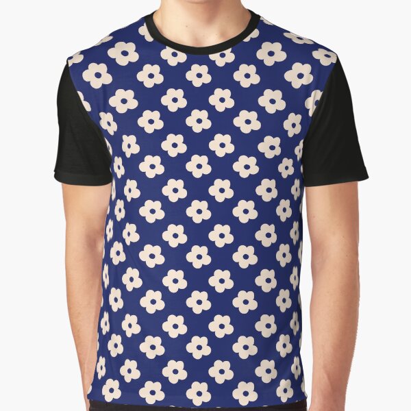 Copy of Copy of Copy of Retro Daisy Print in Navy Graphic T-Shirt