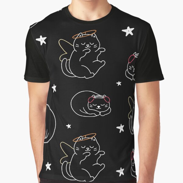Cat Pattern Graphic T-Shirt