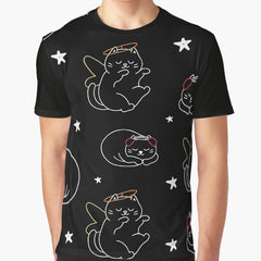 Cat Pattern Graphic T-Shirt