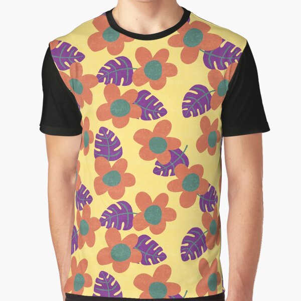 Happy flower power. Yellow and Orange. Graphic T-Shirt