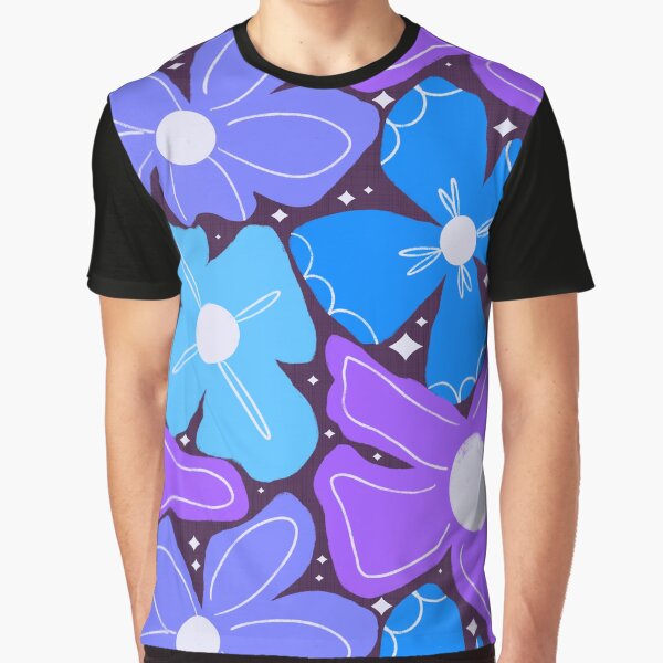 Groovy Petal Retro Garden Floral Purple – Bold Mid Century Modern Flower Graphic T-Shirt