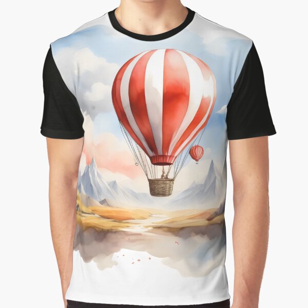 Adventure Awaits Hot Air Balloon Journey Art Graphic T Shirt