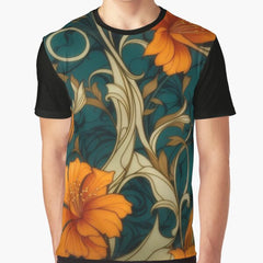 Art Nouveau Floral Pattern Graphic T Shirt