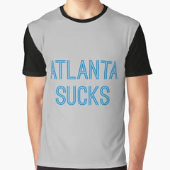 Atlanta Sucks - Silver/Carolina Blue (Carolina) Graphic T-Shirt