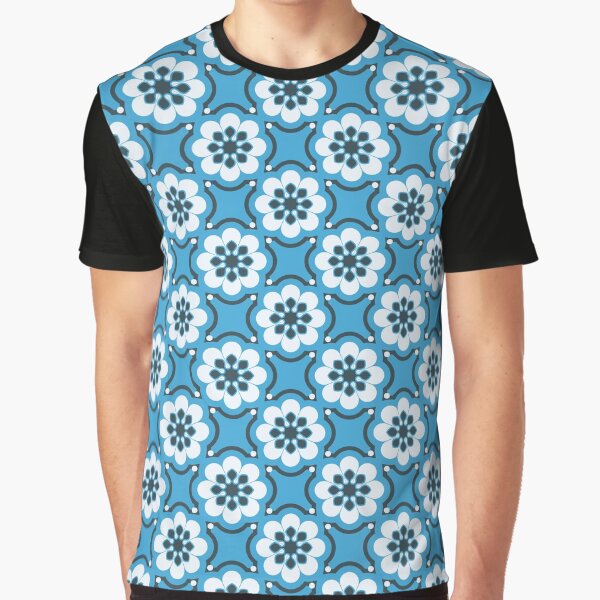 Blue flower Graphic T-Shirt