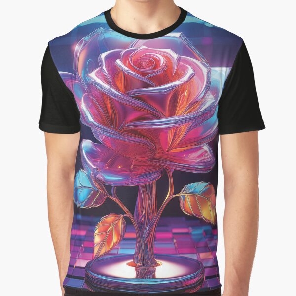 Synthetic Rose Graphic T-Shirt