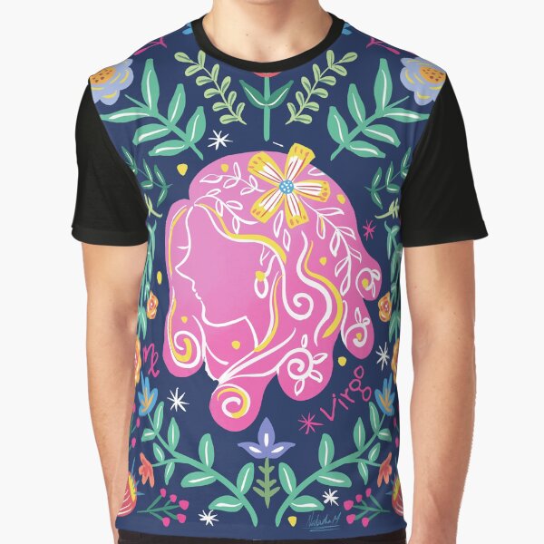 Virgo Woman Sign Zodiac Horoscope Astrological Art, Earth sign Astrology, Starry night, dark background Graphic T-Shirt